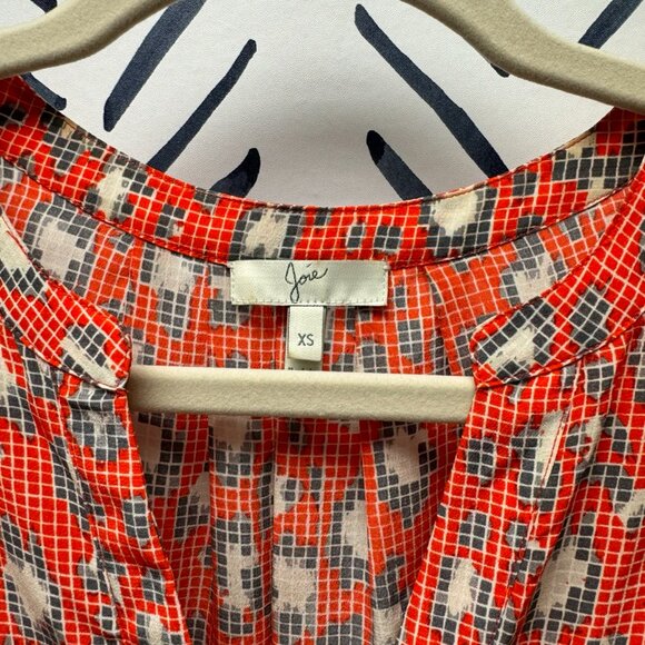 Joie Orange Leopard Print Silk Sleeveless Top - XS - Picture 2 of 5